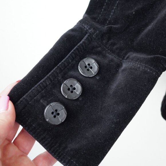 CAbi Black Button-Up velvet Jacket Size Large utility corpcore minimalist grunge - Picture 4 of 8
